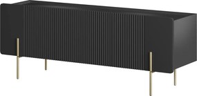 Dulap TV Malmi 150 cm - negru mat / picioare aurii