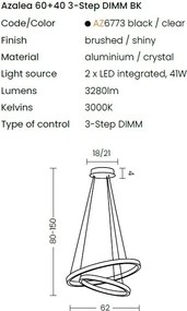 Lustra LED suspendata design circular AZALEA 60+40 3-STEP DIMM