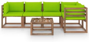 3067463 vidaXL Set mobilier de grădină cu perne, 6 piese, lemn pin tratat