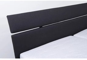 Pat tapițat ALIS 160x200 cm, cu spațiu de depozitare generos, fără saltea, antracit