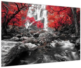 Tablou - Cascade în peisajul de toamnă (90x60 cm)