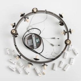 Brilagi - Lustră LED suspendată pe cablu MILLA, 15xG9/3W/230V, negru cromat/fumuriu