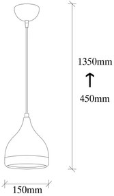 Pendul pe cablu YILDO 1xE27/40W/230V, negru/cupru
