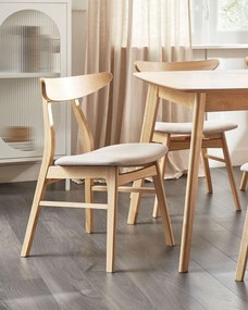 Set 2 buc scaune sufragerie Lynza (lemn deschis + bej deschis). 1081104