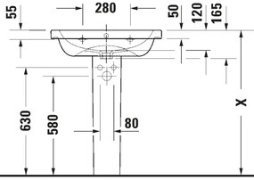 Duravit D-CODE lavoar suspendat 65x48 cm, ceramică, alb lucios - 23996500002