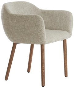 Set de scaune de sufragerie bej cu cotiere 2 buc. tapițat Blaine – Light &amp; Living