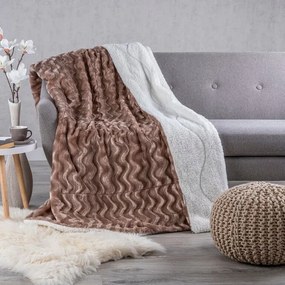 decoDoma Pătură matlasată cu blăniţă LATTÉ 140 x 200 cm