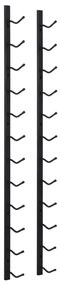 282466 vidaXL Suport sticle de vin montat pe perete, 12 sticle, negru, fier