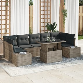 vidaXL Set de canapele pentru grădină 8 pcs Gri 100 x 55 x 73 cm