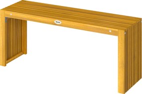 Outsunny Bancă de grădină din lemn 2 locuri 110 cm cu șezut cu lamele Capacitate 240 kg pentru patio, pridvor, parc, natural | Aosom Romania