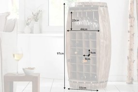 Butoi suport pentru sticle si pahare de vin Bodega 97cm natur