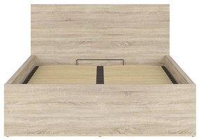 Pat matrimonial 140 cm Tetrix 8 (stejar sonoma) (cu somieră) (cu sp. depozitare). Promo -31%. 1098489