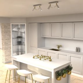 Spot PRESTON 2xGU10/40W/230V alb/aurie