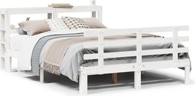 vidaXL Cadru de pat cu tăblie fără saltea, alb, 120x200 cm