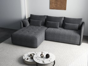 Colțar extensibil dumonde cu ladă de depozitare si sezut confortabil din spuma high-density, Malta Ambience Grey 235x185 cm