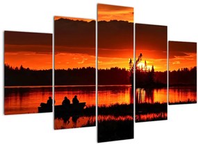 Tablou - Pescari pe lac (150x105 cm)