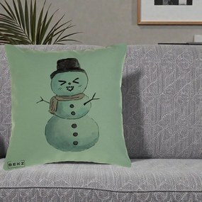 Perna Decorativa Om de Zapada Kawaii Haios, 40x40 cm, Verde, Husa Detasabila, Perna Inclusa, BEKZ®