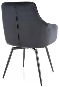 Scaun rotativ Marlo velvet negru/negru Blu19