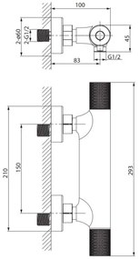 Baterie termostatică de duș Cersanit S951-581 ZEN crom lucios