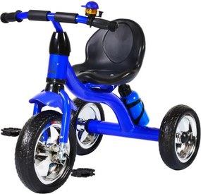 Tricicleta cu pedale NOVOKIDS™ Chavalier ,Cu sonerie si sticla de apa, max 20 kg, Roti din spuma cauciucata EVA, Cadru metalic, Dimensiuni 75X54X46