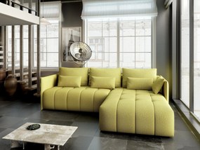 Colțar extensibil dumonde cu ladă de depozitare si sezut confortabil din spuma high-density, Malta Enjoy Green II 235x185 cm