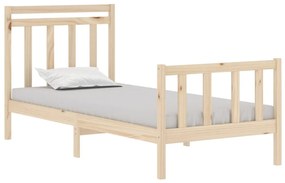 Cadru de pat Single 3FT, 90x190 cm, lemn masiv Maro, 90 x 190 cm