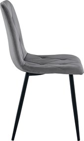 REDUCERE Scaun de dining din catifea gri inchis LIBRA cu picioare negre II. calitate