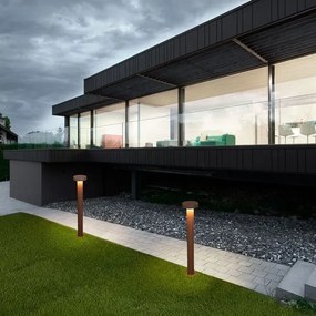 Stalp exterior IP65 LED 3000K GONG corten H-60cm