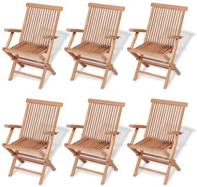 Set mobilier de exterior, 7 piese, lemn masiv de tec Oval, Cu cotiera  , 7