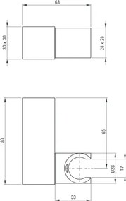 Suport dus finisaj negru forma patrata ANS N21U