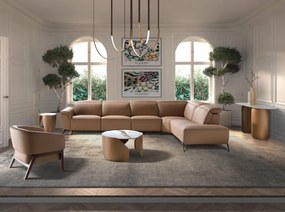 Fotoliu LUX design italian, Piele Naturala, Brown