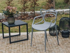 Set 4 bucati scaune din plastic KATO gri deschis