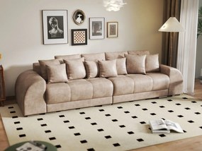 Canapea extensibilă dumonde cu 2 lăzi de depozitare si sezut confortabil din spuma high-density, Verona Tobago Beige 310x100 cm
