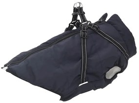 vidaXL Haină câini cu ham impermeabilă reflectorizantă, bleumarin, L44