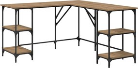 vidaXL Birou Stejar Artizanal 139 x 139 x 75 cm Lemn compozit