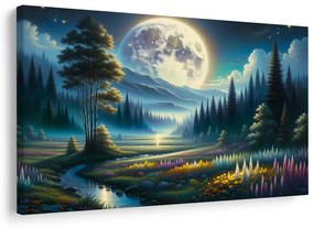 Tablou vale magică în lumina lunii