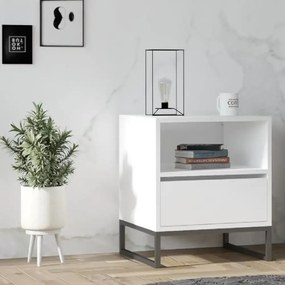 Noptiera Lida pentru dormitor,culoare alb,61 cm