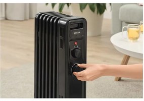 Sencor - Radiator electric cu ulei, 7 elemente, 600/900/1500W/230V, negru