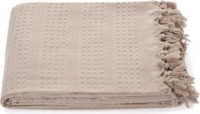 Cuvertură bej din bumbac 220x240 cm Lotus – Mijolnir