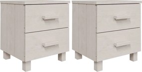 vidaXL Noptiere HAMAR, 2 buc, alb, 40x35x44,5 cm, lemn masiv de pin