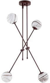 Lustră pe tijă Argon 1842 ABSOS 4xE14/7W/230V maro