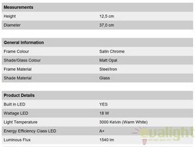 Plafoniera LED pentru baie IP44 Glanto 37cm NU 9-391/38 satin OR