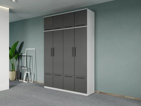 Set mobila dormitor 4 piese Alb/Gri Levi C22