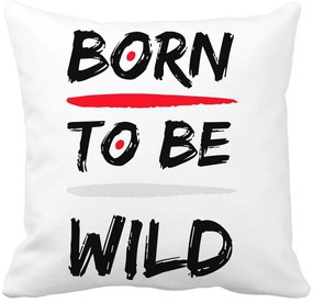 Perna Decorativa, Born to Be Wild, 40x40 cm, Alba, Mata, Husa Detasabila, Burduf