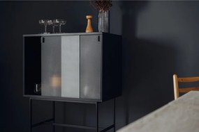 Vitrină neagră cu ușă glisantă 70x109x40 cm Lekko – noo.ma