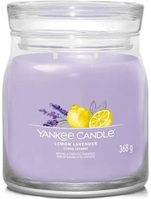 Lumânare parfumată Yankee Candle Signature în borcan, medie, Lemon Lavender, 368 g, M