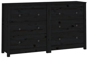 3114083 vidaXL Servantă, negru, 140x35x80 cm, lemn masiv de pin