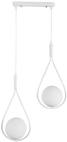 Pendul Cu Doua Globuri, Soclu E14, Alb