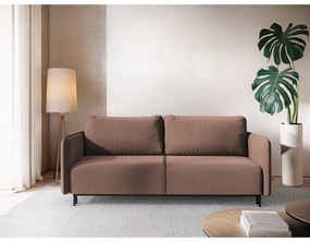 Canapea roz extensibilă/cu spațiu de depozitare 226 cm Luana – Makamii