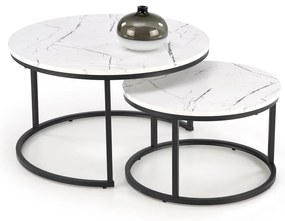 Set 2 buc. măsuțe de cafea Jacarta (alb + negru). 1092448